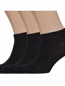 Комплект из 3 пар мужских коротких спортивных носков ХОХ, 3-SPM-180, ЧЕРНЫЕ