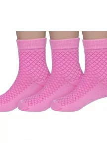 Комплект из 3 пар детских носков Носкофф (АЛСУ), 3-ЛС58, РОЗОВЫЕ