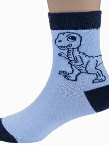 Детские носки "Борисоглебский трикотаж", 8С740, ГОЛУБЫЕ с темно-синим