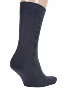 Мужские носки из 100% хлопка RuSocks (Орудьевский трикотаж), М3-11001, рис. 03, ТЕМНО-СЕРЫЕ