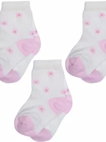 Комплект из 3 пар детских носков RuSocks (Орудьевский трикотаж), 3-Д3-13793, рис. 02, КРЕМОВО-РОЗОВЫЕ