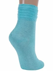 Женские носки из вискозы и льна LORENZline, Д52, БИРЮЗОВЫЕ