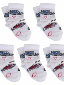 Комплект из 5 пар детских носков LORENZLine, 5-Л64, БЕЛЫЕ