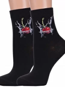 Комплект из 2 пар женских носков Брестские (БЧК), 2-14с1100, рис. 607, ЧЕРНЫЕ