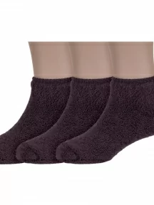 Комплект из 3 пар детских махровых носков ХОХ, 3-DZ-3R18, КОРИЧНЕВЫЕ