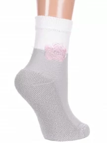 Женские полушерстяные носки с махровым следом LORENZline, В14М, СВЕТЛО-СЕРЫЕ