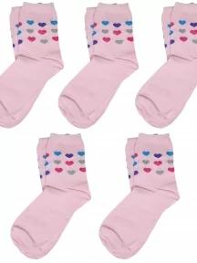 Комплект из 5 пар детских носков ХОХ, 5-D-3R2, РОЗОВЫЕ