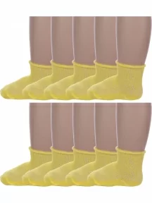 Комплект из 10 пар детских носков Альтаир, 10-С63, ЖЕЛТЫЕ