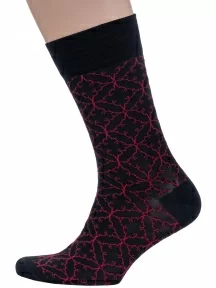 Мужские носки из мерсеризованного хлопка Sergio Di Calze (PINGONS), 20SC3, ЧЕРНО-КРАСНЫЕ