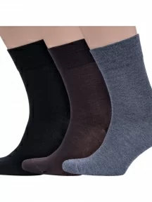 Комплект из 3 пар мужских бамбуковых носков Grinston socks (PINGONS), 3-15D1, микс 4