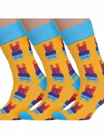 Комплект из 3 пар мужских носков MSCLUB №М38, msk3-М38, nm-417, ЖЕЛТЫЕ