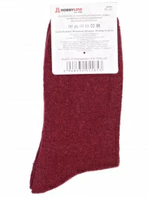 Женские теплые носки Hobby Line, Нжа6201-01, БОРДОВЫЕ