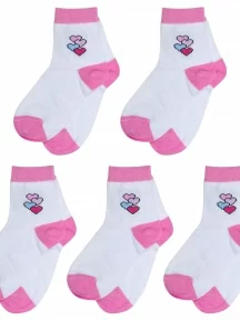 Комплект из 5 пар детских носков Борисоглебский трикотаж, 5-8СДД, 8СД1006, №1 БЕЛЫЕ