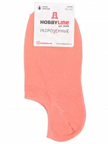 Женские ультракороткие носки Hobby Line, Нжу562-16, КОРАЛЛОВЫЕ