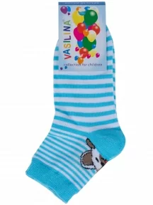 Комплект из 2 пар детских носков VASILINA, 2-0С2342, БИРЮЗОВО-БЕЛЫЕ