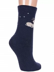 Женские теплые носки Hobby Line, Нжа6201-01, ТЕМНО-СИНИЕ