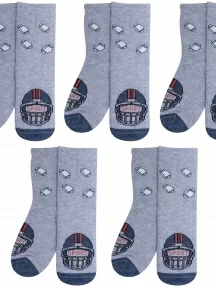 Комплект из 5 пар детских носков RuSocks (Орудьевский трикотаж), 5-Д3-13500, рис. 03, СВЕТЛО-СЕРЫЕ