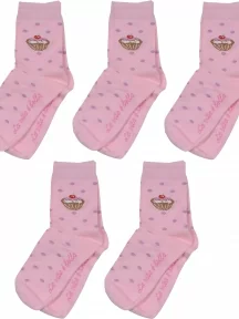 Комплект из 5 пар детских носков ХОХ, 5-D-3R8, РОЗОВЫЕ