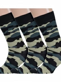 Комплект из 3 пар мужских носков ХОХ, 3-X-12/14, X-1225, ХАКИ