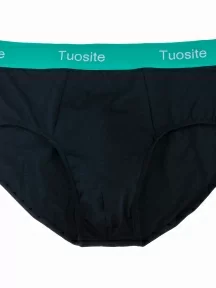 Мужские трусы-слипы Tuosite, TS7827-3, ЧЕРНЫЕ с зеленым