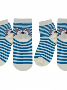 Комплект из 2 пар детских носков VASILINA, 2-0С2342, СИНЕ-ЖЕЛТЫЕ
