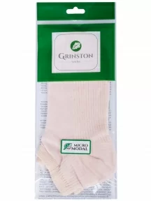 Женские короткие носки из микромодала Grinston socks (PINGONS), 17D3, КРЕМОВЫЕ