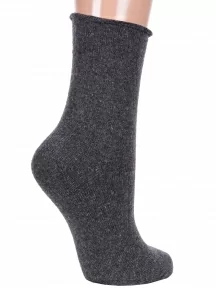 Женские теплые носки с ослабленной резинкой Hobby Line, Нжа6199-01, ТЕМНО-СЕРЫЕ