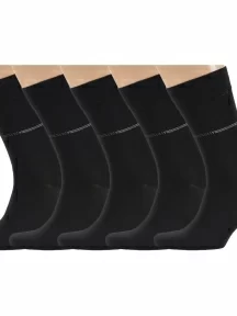 Комплект из 5 пар мужских носков RuSocks (Орудьевский трикотаж) ЧЕРНЫЕ (5-М-216)