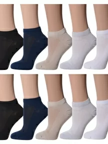 Набор из 10 пар коротких бамбуковых носков (ТМ Grinston socks), PG-15D33-10k, микс