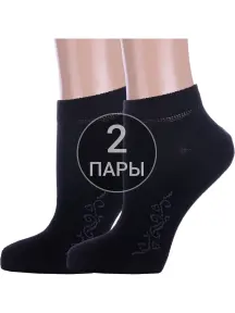 Комплект из 2 пар женских носков Брестские (БЧК) рис. 657, ЧЕРНЫЕ (2-14с1101)