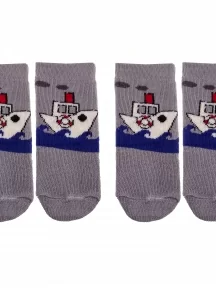 Комплект из 2 пар детских махровых носков Альтаир, 2-С108, СЕРЫЕ
