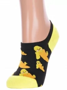 Женские ультракороткие носки Hobby Line, ННЖ18-09-03-02, ЧЕРНО-ЖЕЛТЫЕ