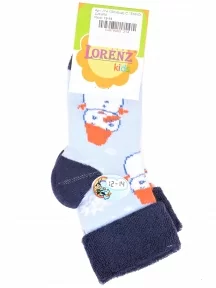 Детские махровые носки LORENZline, Л14, ГОЛУБЫЕ С ТЕМНО-СИНИМ