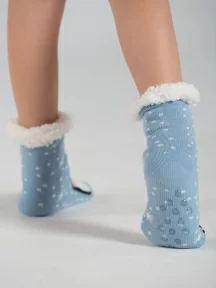 Детские антискользящие махровые носки Oemen, PK550, ГОЛУБЫЕ