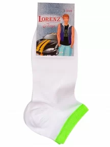 Детские носки LORENZline БЕЛЫЕ с салатовым (м) (П21)