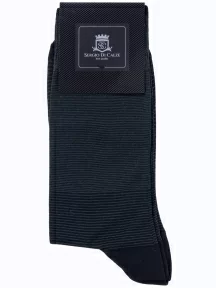 Комплект из 3 пар мужских носков Sergio Di Calze (PINGONS) из мерсеризованного хлопка, 3-17SC4, ЧЕРНЫЕ