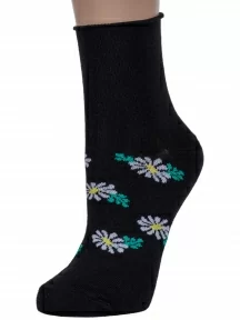 Женские носки без резинки VASILINA, 1С8234, ЧЕРНЫЕ