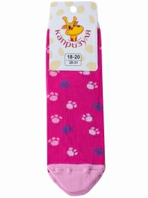 Детские носки "НАШЕ" Смоленской чулочной фабрики, 222С81С, рис. 3, МАЛИНОВЫЕ №124-1