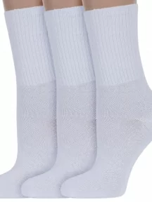Комплект из 3 пар женских медицинских носков Брестские (БЧК), 3-14С1202, рис. 033, БЕЛЫЕ