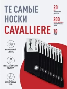 Комплект из 10 пар мужских носков CAVALLIERE (RuSocks), С-330/1-10, ЧЕРНЫЕ