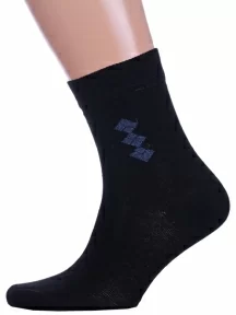 Комплект из 3 пар мужских носков Альтаир, 3-С45, ЧЕРНЫЕ с темно-серым