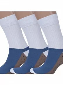 Комплект из 3 пар мужских носков MSCLUB №М46, msk3-М46, nm-520, БЕЛО-ДЖИНСОВЫЕ