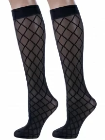Комплект из 2 пар женских гольфов Conte, 2-21С-14ГСП, 21С-146СП DIAMOND, Nero, черные
