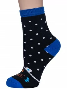 Детские махровые носки Альтаир, С112, ЧЕРНЫЕ с синим