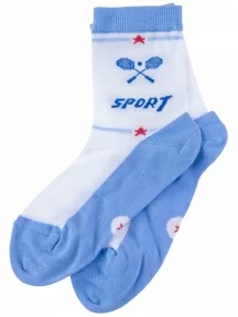 Спортивные подростковые носки LORENZline, П16, БЕЛО-ГОЛУБЫЕ