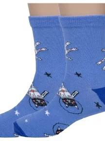 Комплект из 2 пар детских носков Akos, 2-CK41800 042, ТЕМНО-ГОЛУБЫЕ