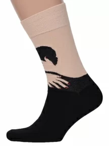 Мужские носки MSCLUB №М35, nm-382, ЧЕРНО-БЕЖЕВЫЕ