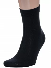 Мужские укороченные носки из 100% хлопка Grinston socks (PINGONS), 15D12, ЧЕРНЫЕ