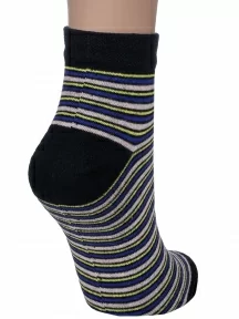 Женские носки VASILINA, 2С8247, ЧЕРНЫЕ с синими полосками