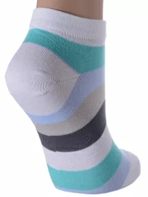 Женские короткие носки LORENZline, Д25, БЕЛЫЕ (мысок, пятка и резинка)